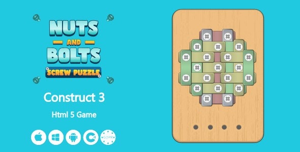 Nuts And Bolts Screw Puzzle – HTML5 Game (Construct 3)