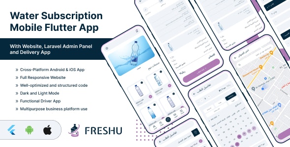 Water Subscription eCommerce App Flutter with Website