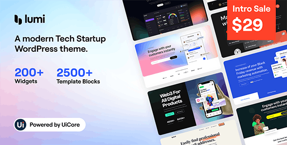 Lumi – Tech Startup WordPress Theme 3.0.0