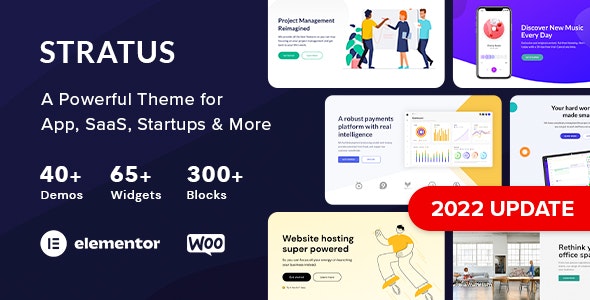 App, SaaS  Software Startup Tech Theme – Stratus