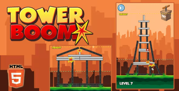 Tower Boom – HTML5 Puzzle Game (Phaser 3)