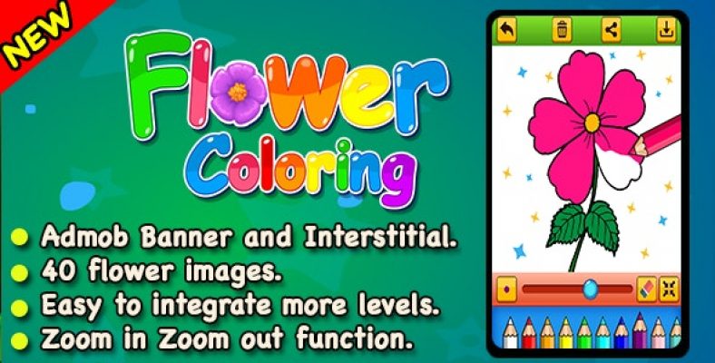 Top Kids Games Flower Coloring + Admob + Education + Ready For Publish