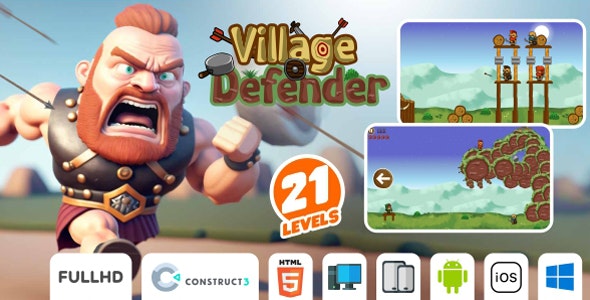 Village Defender – HTML5 Game (Construct3)