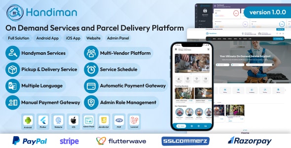 Handiman – On Demand Services and Parcel Delivery Platform 2.1.0