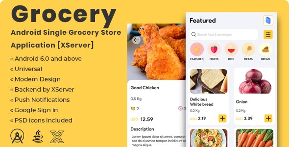 Grocery – Android Single Grocery Store Application [XServer]