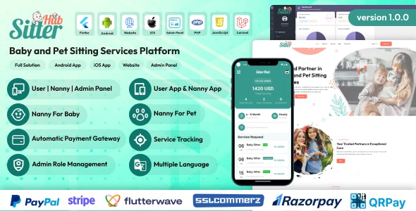 SitterHub – Baby and Pet Sitting Services Platform Full Solution