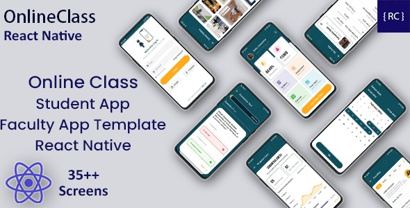 Online Class App Template |Coaching App | Online Exam eLearning App| Online Study App | React Native