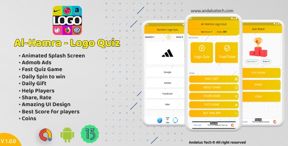 Al-Hamra Logo Quiz Offline Android Source Code with Admob