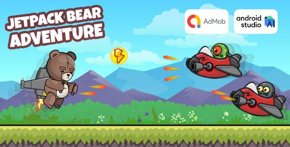 Jetpack Bear Adventure – Shooter Game Android Studio Project with AdMob Ads + Ready to Publish