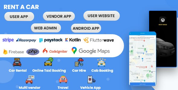 Online Taxi Booking System | Car rental| Car hire| Cab booking | Multivendor |Travel |Vehicle app