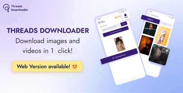 Threads Downloader –  Images, Videos Downloader, Insta Downloader | APP  Web Admob Android Script