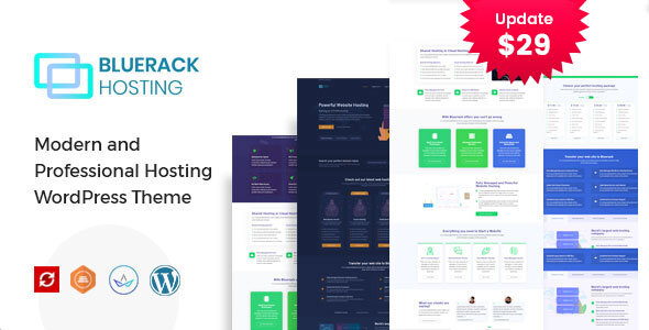 Bluerack – Modern Hosting WordPress Theme