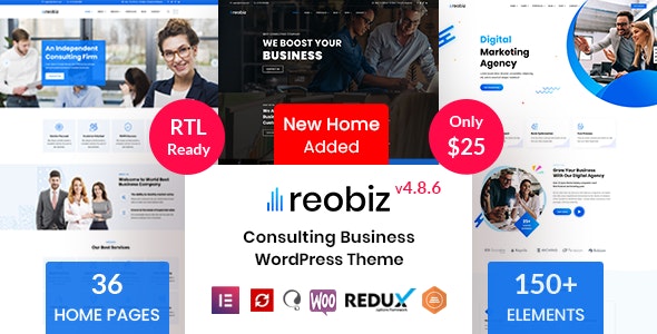 Reobiz – Consulting Business WordPress Theme 5.0.8