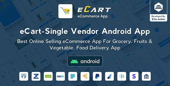 eCart – Grocery, Food Delivery, Fruits  Vegetable store, Full Android Ecommerce App 5.0.2