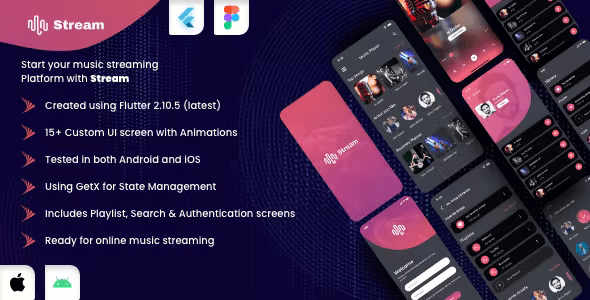 Stream: Flutter Music Player App UI Template