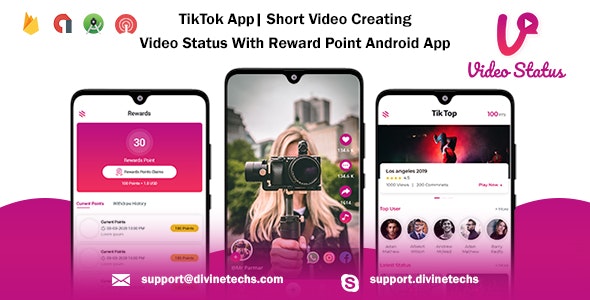 TikTok App – Short Video Creating – Video Status With Reward Point Android App