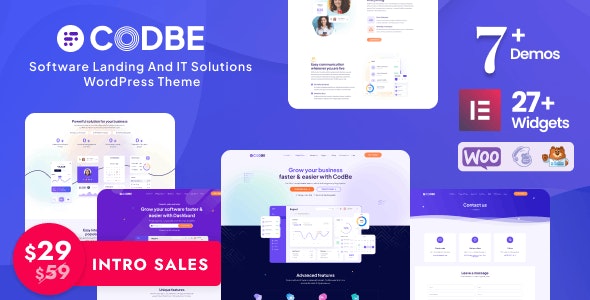 CodBe – Software Landing and IT Solutions WordPress Theme