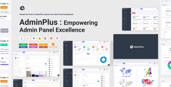 AdminPlus – Advanced Flutter Admin Template | Responsive | Multi-Platform | SEO-Friendly