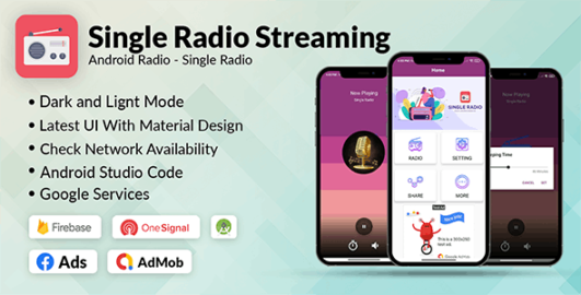 Single Radio App Android | Admob, Facebook, Onesignal