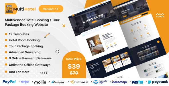 MultiHotel – Multivendor Hotel Booking / Tour Package Booking Website 2.0