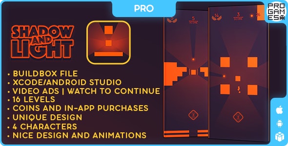 Shadow and Light (PRO) – BUILDBOX CLASSIC – IOS – Android – Reward video