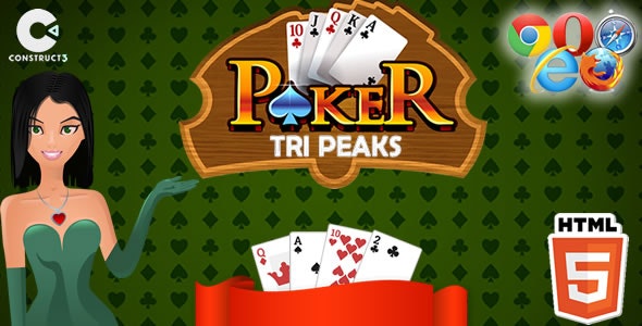 Tri Peaks Poker HTML5 Game – Construct 3 (.c3p)