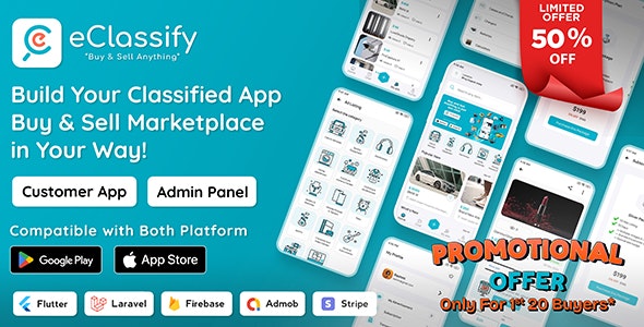 eClassify – Classified Buy and Sell Marketplace Flutter App with Laravel Admin Panel 2.1.0