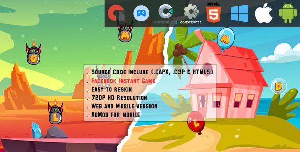 Letters Typing – 2 HTML5 Games 40% OFF – Web, Mobile and FB Instant games(CAPX, C3p and HTML5)