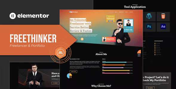 Freethinker – Freelancer & Portfolio Elementor Template Kit