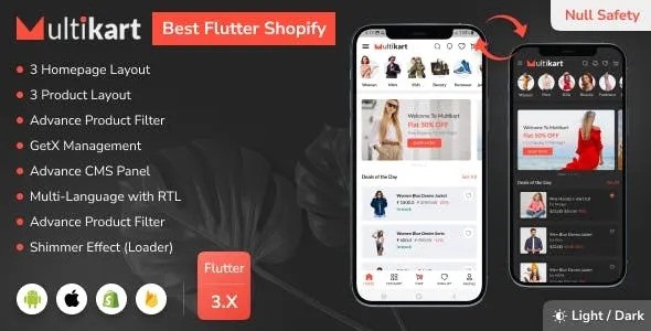 Best Shopify Flutter E-commerce Full App – Multikart