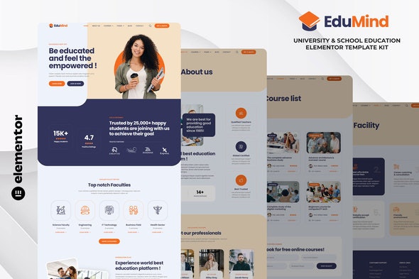 Edumind – University  School Education Elementor Template Kit