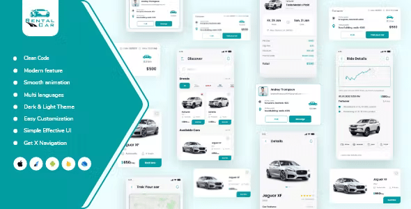 Rental Car Ui-Kit Flutter 2.10 Support