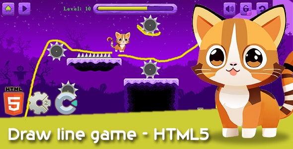 Spirit Halloween Kitty Cat Edition – HTML5 A popular draw line game (Construct 2, 3)