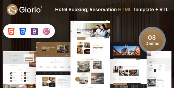 Glorio – Hotel Booking HTML5 Template + RTL