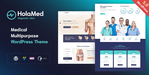 HolaMed – Medical Diagnostic  Plastic Surgery Clinic WordPress Theme