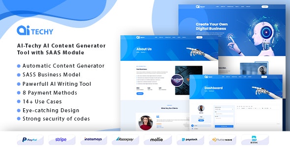 AI-Techy – AI Content Generator Tool with SAAS Module