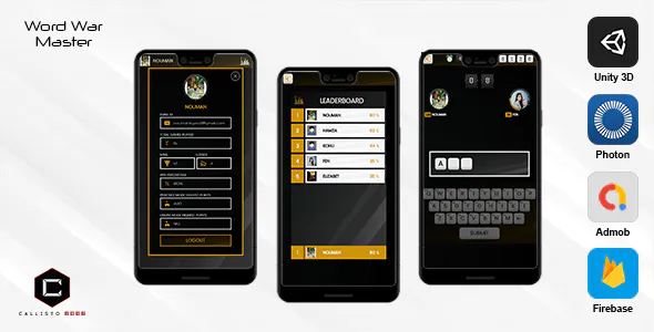 Word War Master – Online Multiplayer Game (Unity 3D + Admob + Firebase + Photon)
