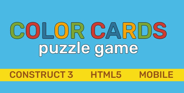 Color Cards puzzle. Construct 3. Html5  Mobile (AdMob)