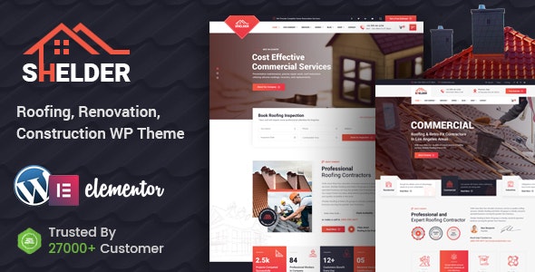 Shelder – Roofing Services WordPress Theme + RTL