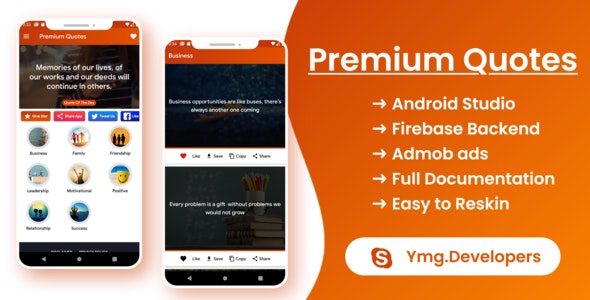 Premium Quotes – Android Quotes App With Firebase Admin Panel