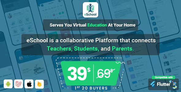 eSchool – School Management System with Student | Parents | Teacher Flutter App | Laravel Admin