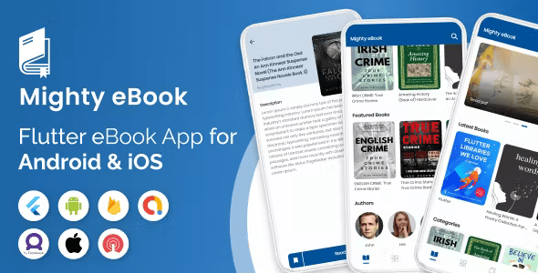 Mighty eBook – Flutter eBook Reader App with php backend 5.0