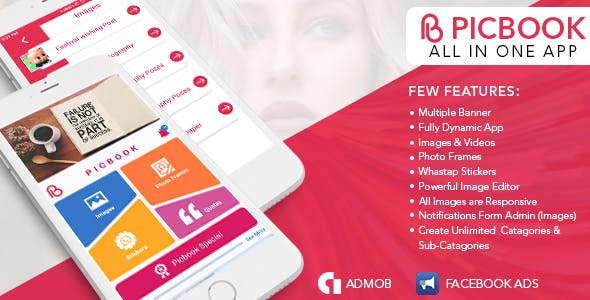 Picbook – Images, stickers, Video, Photo Frame (+Admin Panel)