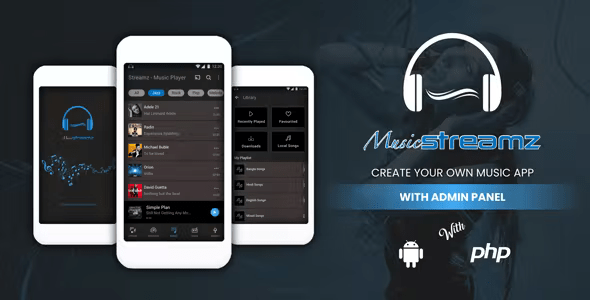 Streamz – A music streaming android app with admin panel