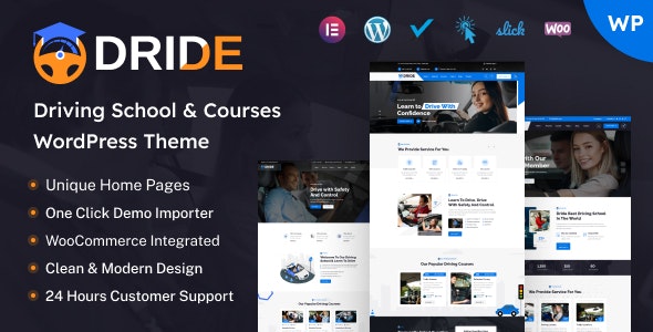 Dride – Driving School  Courses WordPress Theme