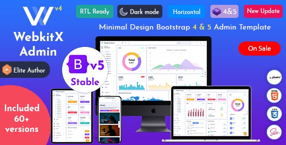 WebkitX Admin – Bootstrap 5 Admin Dashboard Template  User Interface