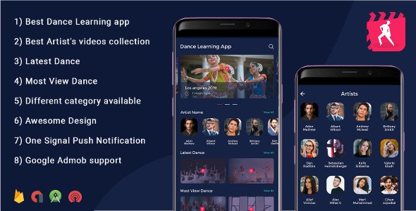 Android Dance App – Video App (youtube channel + live streaming + m3u8 + Movies)