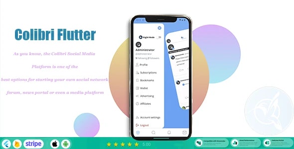 ColibriSM Flutter – For ColibriSM Social PHP Script