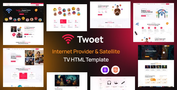 Twoet – Internet Provider  Satellite TV HTML Template