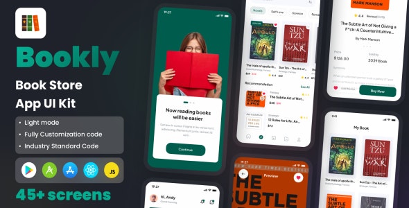 Bookly – Book Store App React Native CLI Ui Kit